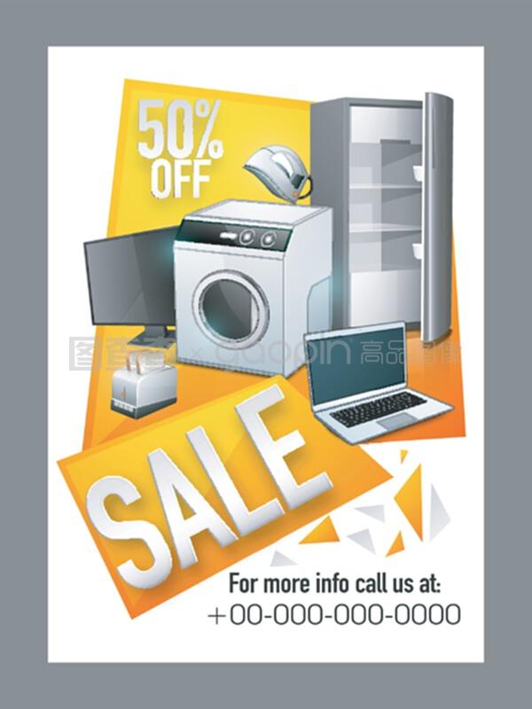 銷售海報(bào)、旗幟或電子物品的傳單。